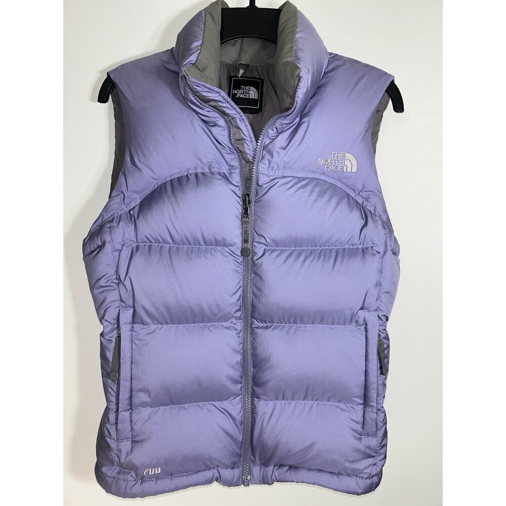 The North Face Women 700 Puffer Goose Down Lavender/Gray Vest Size US Small